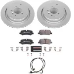 ESK6564 - : Genuine Geomet Coated Rotors, ECE-R90 Brake Pads + Hardware Kit for PowerStop Image