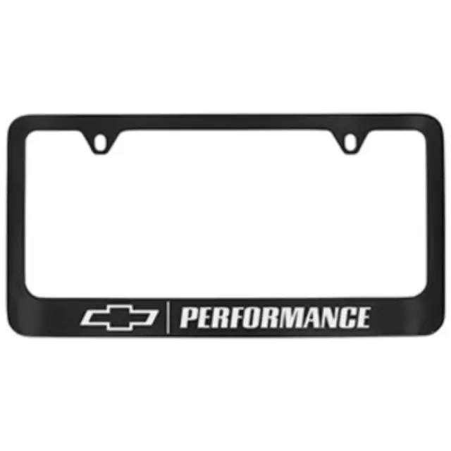 19368106 - : License Plate Frame, Black for Cadillac: Escalade, Escalade ESV | Chevrolet: Blazer, Blazer EV, Bolt EV, Camaro, Captiva Sport, City Express, Colorado, Corvette, Cruze, Cruze Limited, Equinox, Equinox EV, Express 1500, Express 2500, Express 3500, Express 4500, Impala, Malibu, Malibu Limited, Silverado 1500, Silverado 1500 LD, Silverado 1500 LTD, Silverado 2500 HD, Silverado 3500 HD, Silverado EV, Sonic, Spark, Spark EV, SS, Suburban, Suburban 1500, Suburban 3500 HD, Tahoe, Trailblazer, Traverse, Trax, Volt | GMC: Savana 3500 Image