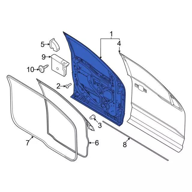 RL3Z1020125B - Body: Door Shell for Ford: F-150, F-150 Lightning, F-250 Super Duty, F-350 Super Duty, F-450 Super Duty Image