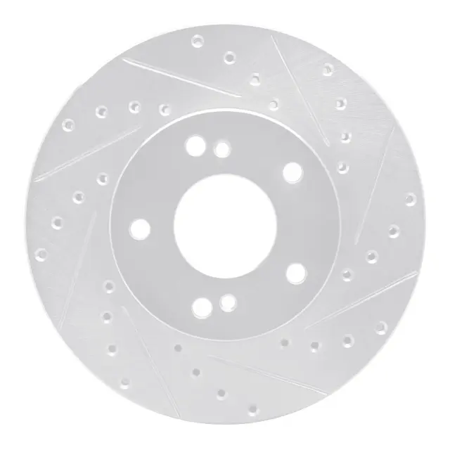 63168002R - : DFC Brake Rotor - Drilled and Slotted - Silver for DYNAMIC FRICTION Image