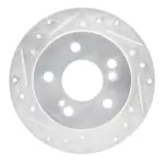 63163015L - : DFC Brake Rotor - Drilled and Slotted - Silver for DYNAMIC FRICTION Image