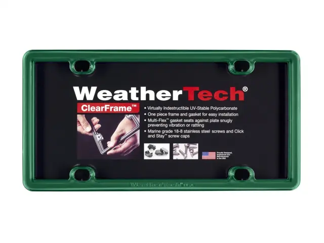 8ALPCF18 - : Green ClearFrame™ License Plate Frame, Cargo for WeatherTech Image