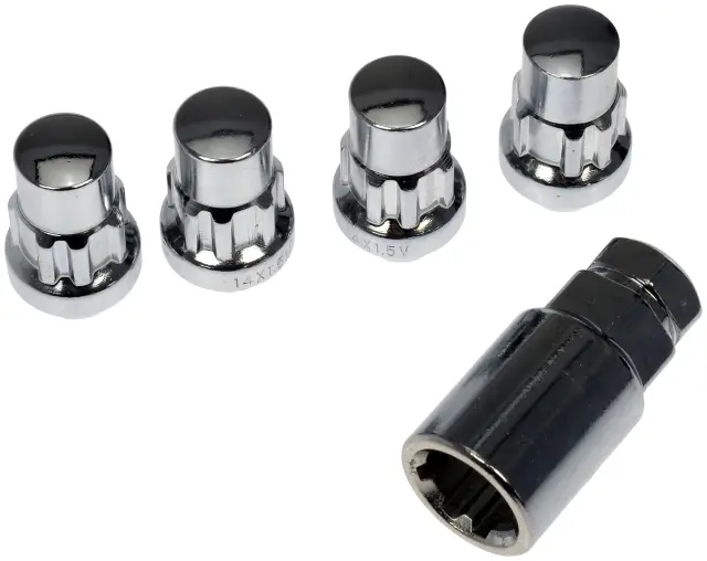 712628 - Wheels, Tires &amp; Parts: Wheel Nut Lock Chrome Acorn Set M14-1.50 for Dorman Image