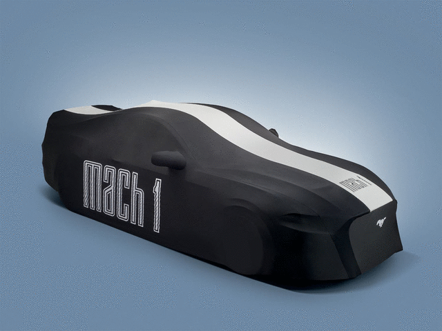 VMR3Z19A412G - : Full Vehicle Cover- Black With White Graphics, Mach 1, High Wing for Ford: Mustang Image