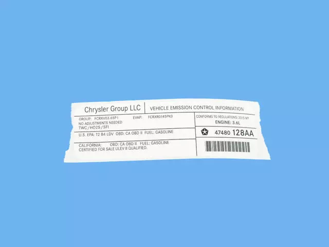 Vehicle Emission Control Information Label - Mopar (47480128AA)