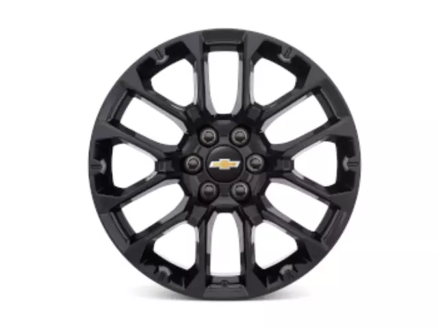 84802386 - : 2022-2025 GMC Chevrolet 22X9 Inch Aluminum Split Spoke Wheel Gloss Black for GM Image