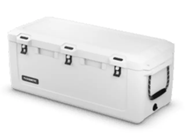 19432607 - Merchandise: Cooler, Patrol 105, White by Dometic for Buick: Enclave, Encore, Encore GX, Envision, Regal Sportback, Regal TourX | Cadillac: CT4, CT5, CT6, Escalade, Escalade ESV, LYRIQ, XT4, XT5, XT6 | Chevrolet: Blazer, Bolt EUV, Bolt EV, Camaro, Colorado, Equinox, Express 2500, Express 3500, Express 4500, Impala, Malibu, Silverado 1500, Silverado 1500 LTD, Silverado 2500 HD, Silverado 3500 HD, Sonic, Spark, Suburban, Tahoe, Trailblazer, Traverse, Trax | GMC: Acadia, Canyon, Savana 2500, Savana 3500, Savana 4500, Sierra 1500, Sierra 1500 Limited, Sierra 2500 HD, Sierra 3500 HD, Terrain, Yukon, Yukon XL Image