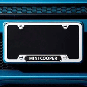 82120147356 - Exterior: Mini Cooper License Plate Frame Polished for Mini: Cooper, Cooper Countryman, Cooper Paceman Image
