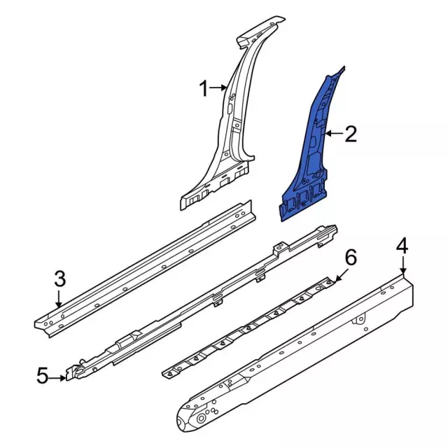 LJ8Z5824301C - Body: Inner Pillar for Ford: Mustang Mach-E Image