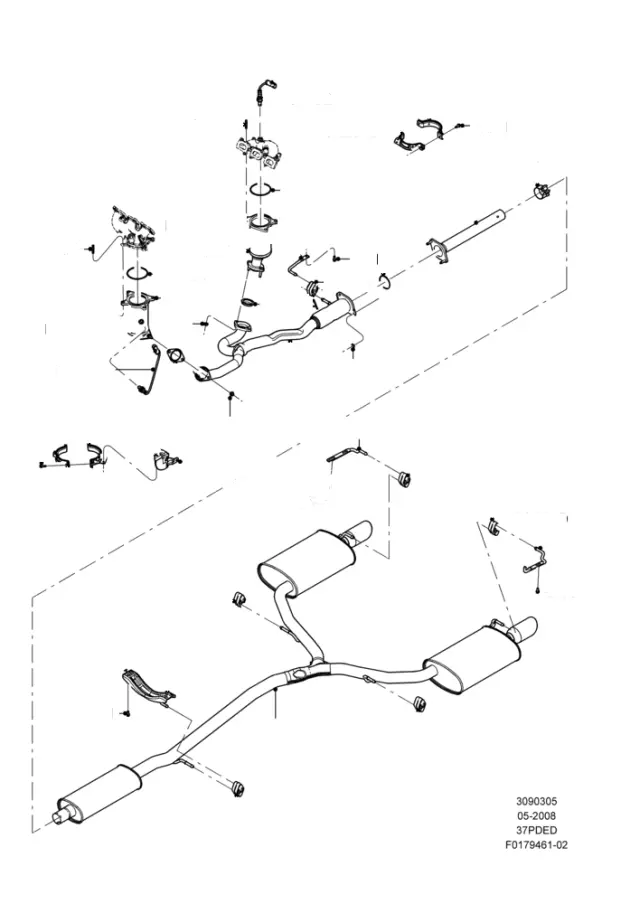 7T4Z9450AA - Exhaust: Front Pipe Gasket for Ford Image