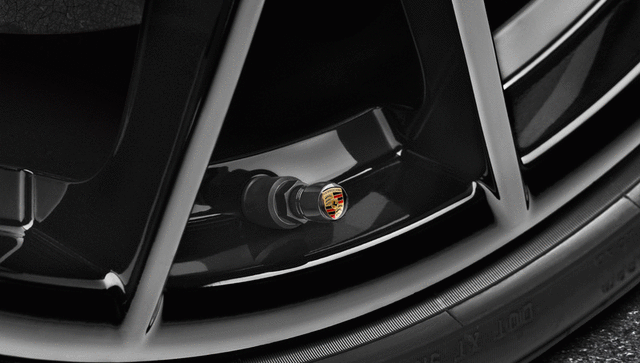 99104460269 - Wheels: Decorative Valve Sleeves for Porsche: 718 Boxster, 718 Cayman, 718 Spyder, 911, Boxster, Cayenne, Cayman, Macan, Panamera, Taycan Image