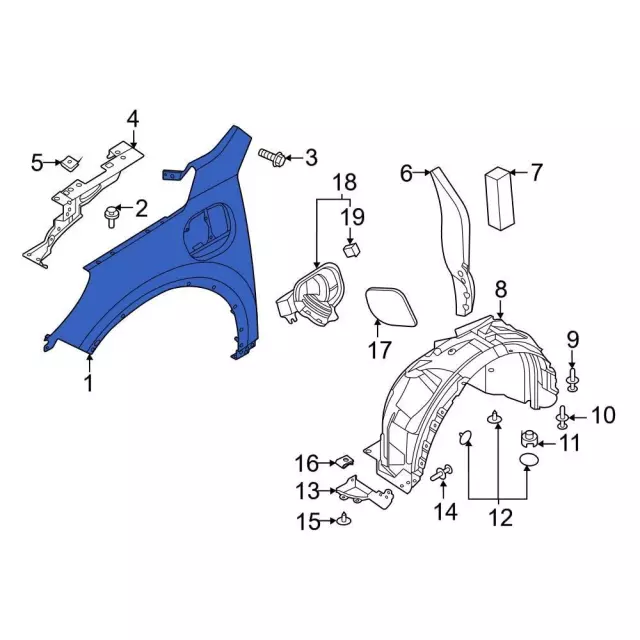 LJ6Z16006B - Body: Fender for Ford: Escape Image