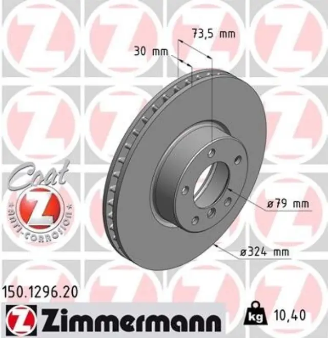 150129620 - : Zimmermann 150.1296.20 Disc Brake Rotor for ZIMMERMANN Image