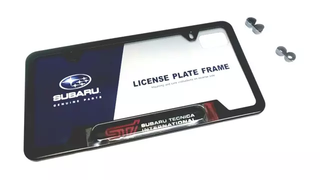 License Plate Frame - Matte Black - Sti Logo - Subaru (SOA342L126)