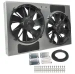 16838 - : Powerpack - High Output Dual 12" Electric RAD Fan/Aluminum Shroud Kit for Derale Image