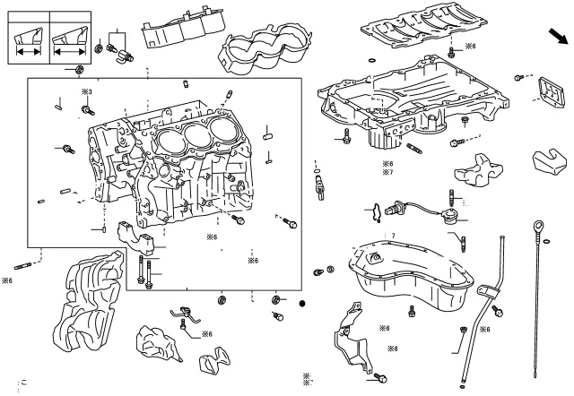 1140180062 - Engine: Cylinder Block for Toyota Image