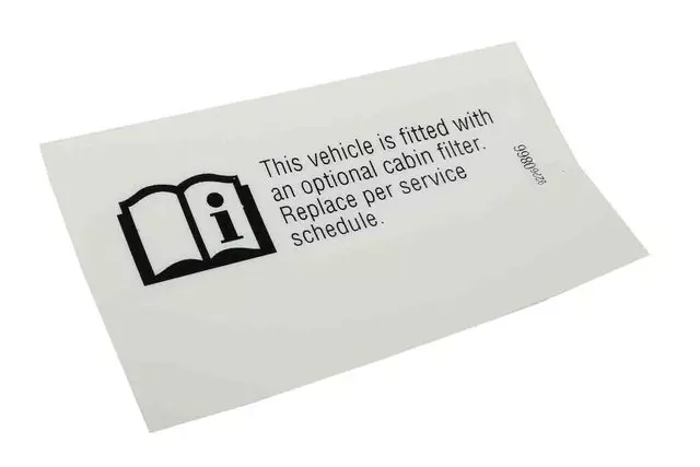 92260866 - : Passenger Compartment Air Filter Information Label for GM Image