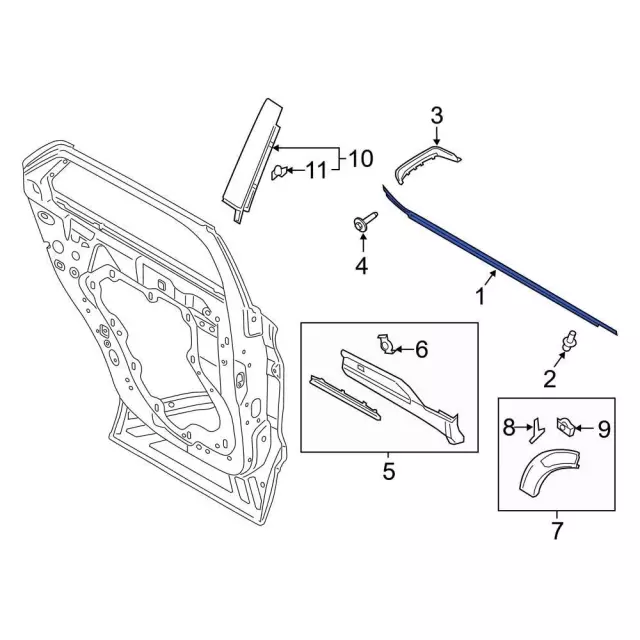 Weatherstrip Door Belt - Ford (LB5Z-7821453-E)