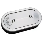 1235 - : Pro-Flo Chrome Oval Air Cleaner for Dual-Quads - 2.5" Cotton Element for Edelbrock Image
