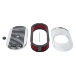 4273 - : Elite 2 Series Polished Oval Air Cleaner for Single 4-bbl Carb - 2.5" Element for Edelbrock Image