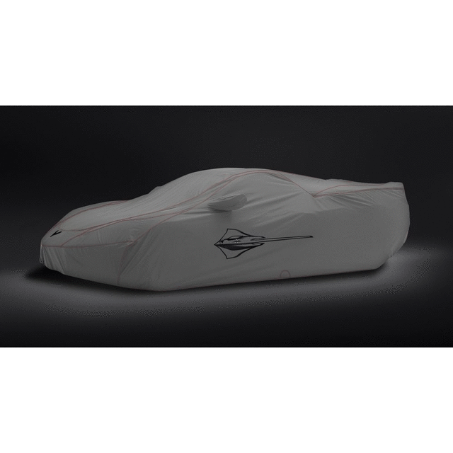 85138417 - : Premium Outdoor Car Cover in Gray with Stingray Logo and Access Panels for Chevrolet: Corvette Image