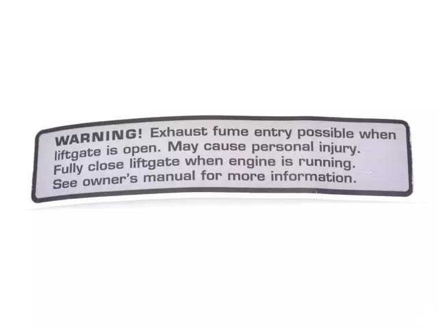 4716878 - Labels All Vehicle Locations: Exhaust Gas Warning Label for Chrysler: Pacifica, PT Cruiser, Town &amp; Country, Voyager | Dodge: Caravan, Durango, Grand Caravan Image
