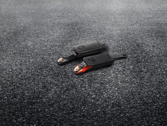 97004400108 - Interior: 2023 Porsche - Leather Key Pouch - Agate Grey for Porsche: 718 Boxster, 718 Cayman, Macan Image