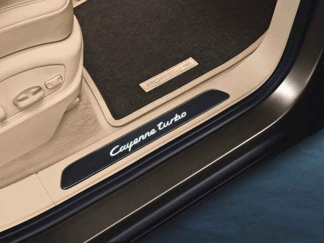 95804480012 - Exterior: 2014-2017 Porsche Cayenne - Door Entry Guards In Carbon - Illuminated for Porsche: Cayenne Image