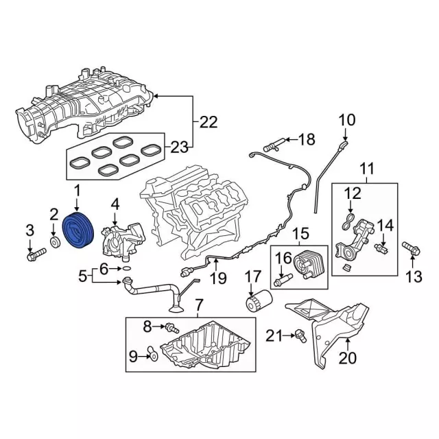 Pulley Crankshaft - Ford (HL3Z-6312-B)