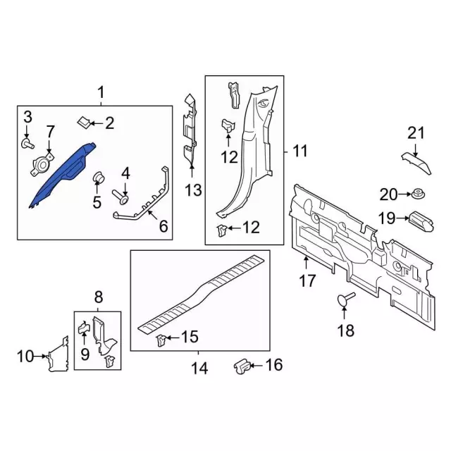 ML3Z1503599AE - Body: Windshield Pillar Trim for Ford Image