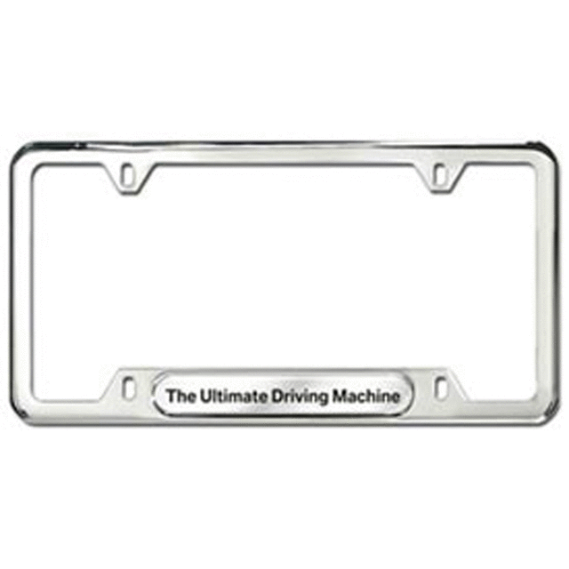 82112210416 - Exterior: 2007-2024 Genuine OEM BMW  - License Plate Frame for BMW: 128i, 135i, 135is, 228i, 228i xDrive, 230i, 230i xDrive, 320i, 320i xDrive, 328d, 328d xDrive, 328i, 328i xDrive, 330e, 330i, 330i GT xDrive, 330i xDrive, 335i, 335i GT xDrive, 335i xDrive, 335is, 340i, 340i GT xDrive, 340i xDrive, 428i, 428i xDrive, 430i, 430i xDrive, 435i, 435i xDrive, 440i, 440i xDrive, 528i, 528i xDrive, 530i, 530i xDrive, 535d, 535d xDrive, 535i, 535i xDrive, 540d xDrive, 540i, 540i xDrive, 550i, 550i xDrive, 640i, 640i Gran Coupe, 640i xDrive, 640i xDrive Gran Coupe, 640i xDrive Gran Turismo, 650i, 650i Gran Coupe, 650i xDrive, 650i xDrive Gran Coupe, 740i, 740i xDrive, 740Li, 740Li xDrive, 750i, 750i xDrive, 750Li, 750Li xDrive, 760Li, 840i, Alpina B6 xDrive Gran Coupe, Alpina B7, M2, M235i, M235i xDrive, M240i, M240i xDrive, M3, M340i, M4, M5, M550i xDrive, M6, M6 Gran Coupe, M760i xDrive, M8, X1, X2, X3, X4, X5, X6, X7, Z4 Image