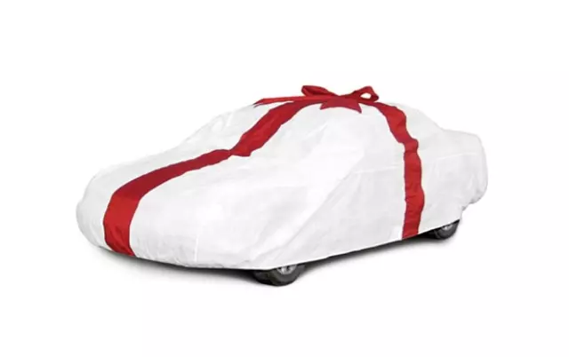 SPC109 - Exterior: Vehicle Gift Cover (Small) - White W/ Red Bow for Volkswagen: Beetle, Eos, Golf, GTI Image