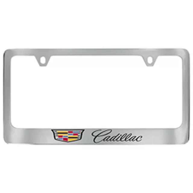 19368085 - Exterior: License Plate Frame, Wide Base, Chrome for Cadillac: ATS, CT4, CT5, CT6, CTS, ELR, Escalade, Escalade ESV, LYRIQ, SRX, XT4, XT5, XT6, XTS Image