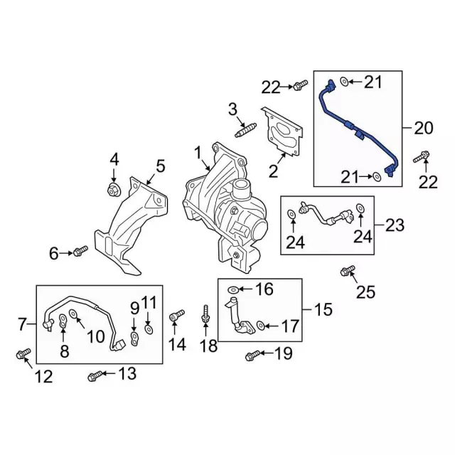 Turbocharger Coolant Line - Ford (K2GZ-8A520-C)
