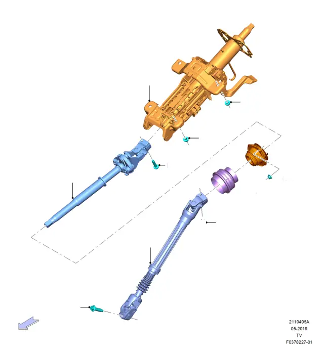P1MZ3C529H - Steering: Steering Column for Ford Image