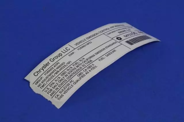 Vehicle Emission Control Information Label - Mopar (4722006AA)