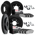 851467062 - : DFC Brake Rotor - Dimpled &amp; Slotted - Black w/5000 Brake Pads &amp; HW Kit for DYNAMIC FRICTION Image