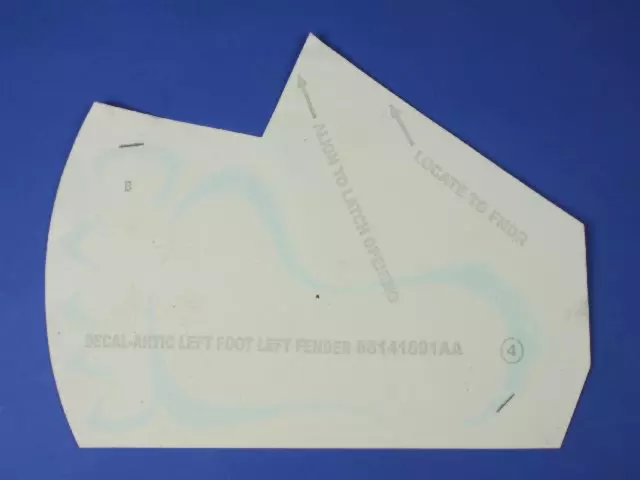 68141691AA - Exterior Ornamentation: Decal, Left for Mopar Image