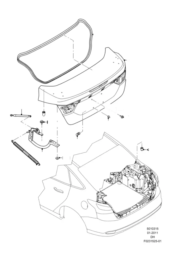 BM5Z5440452A - Body: Trunk Lid Bumper for Ford Image
