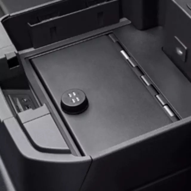 84081567 - Interior: Center Console Lockable Storage Box for Chevrolet: Silverado 1500, Silverado 1500 LTD, Silverado 2500 HD, Silverado 3500 HD, Suburban, Tahoe | GMC: Sierra 1500, Sierra 2500 HD, Sierra 3500 HD Image