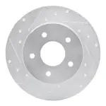 63167113L - : DFC Brake Rotor - Drilled and Slotted - Silver for DYNAMIC FRICTION Image
