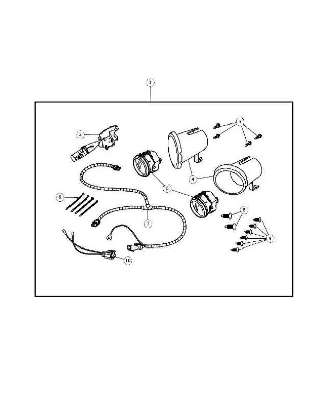 4658673 - Body Sheet Metal Except Doors: Fog Light Kit for Chrysler: Pacifica, Town &amp; Country, Voyager | Dodge: Dakota, Durango, Nitro, Viper | Jeep: Grand Wagoneer, Wagoneer | SRT: Viper Image