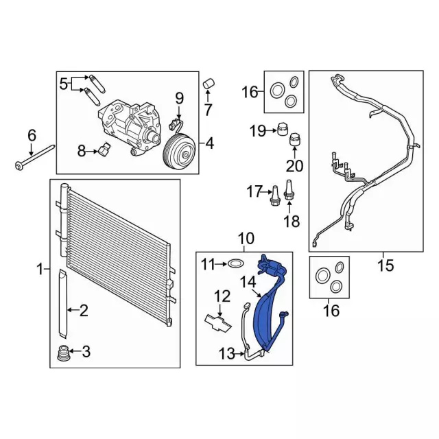 CK4Z19A834B - : Front AC Line for Ford Image