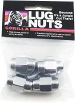 72187B - : Short Shank 13/16" Hex 1/2"-20 Chrome Pack of 4 Lug Nuts and 4 Washers for Gorilla Automotive Image