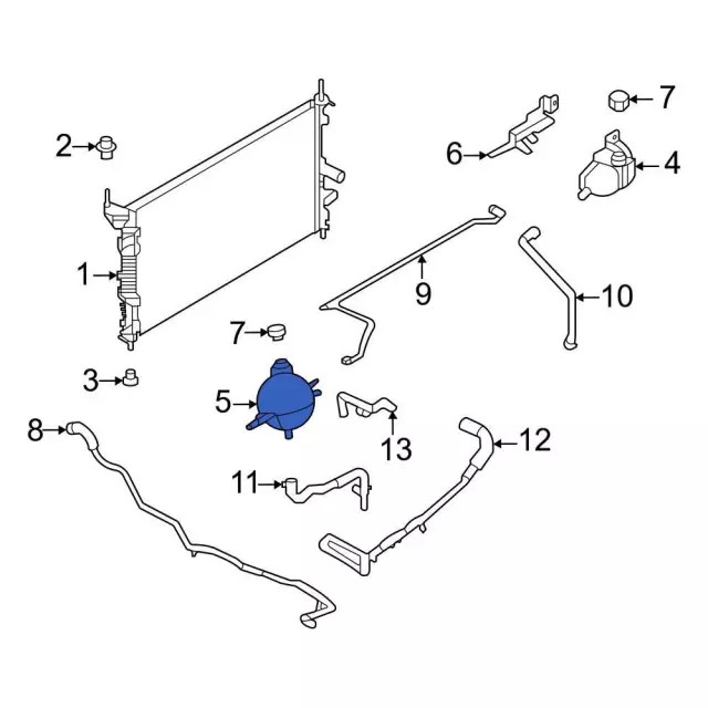 Tank Assembly Radiator Overflow - Ford (KK2Z-8A080-E)