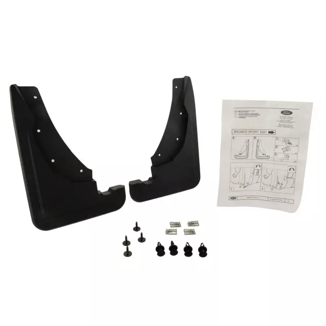 2021-2024 Ford Bronco Sport - Splash Guards, Molded, Black, Front - Ford (M1PZ-16A550-AA)
