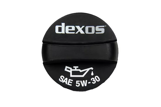FC243 - : dexos(TM) 5W30 Engine Oil Filler Cap for Buick: Enclave, LaCrosse | Cadillac: ATS, CTS, SRX, XTS | Chevrolet: Camaro, Caprice, Captiva Sport, Colorado, Equinox, Impala, Impala Limited, Malibu, Traverse, Traverse Limited | GMC: Acadia, Acadia Limited, Canyon, Terrain | Pontiac: G6, G8, Torrent | Saab: 9-4X | Saturn: Aura, Outlook, Vue | Suzuki: XL-7 Image