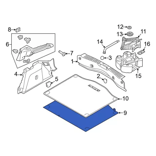 CM5Z5813046BA - Body: Floor Cover for Ford: Focus Image