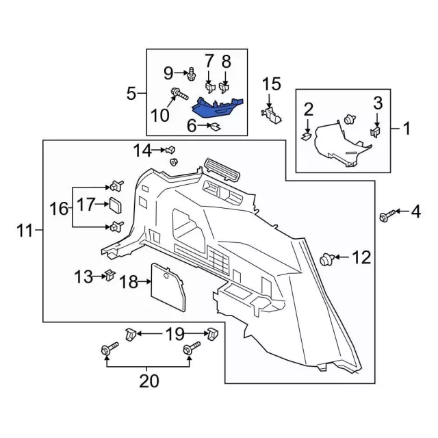 LB5Z7831011DK - Body: Rear Pillar Trim for Ford: Explorer Image