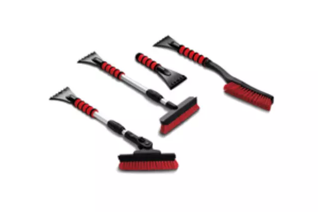 Red & Black Ice Scraper W/ Snowbrush - Audi (80A-096-010-A)